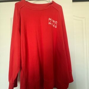 Aerie Red Crew Neck Sweater